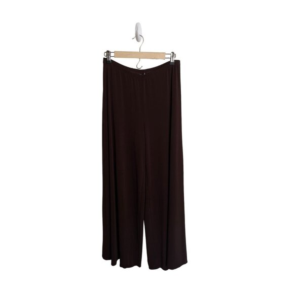 Studio 1940 Womens Brown Wide-Leg Pants Elastic Waist Size L - Picture 2 of 4